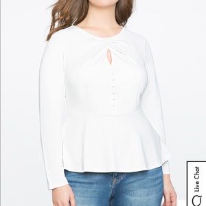 White Eloquii peplum top, size 16, NWT